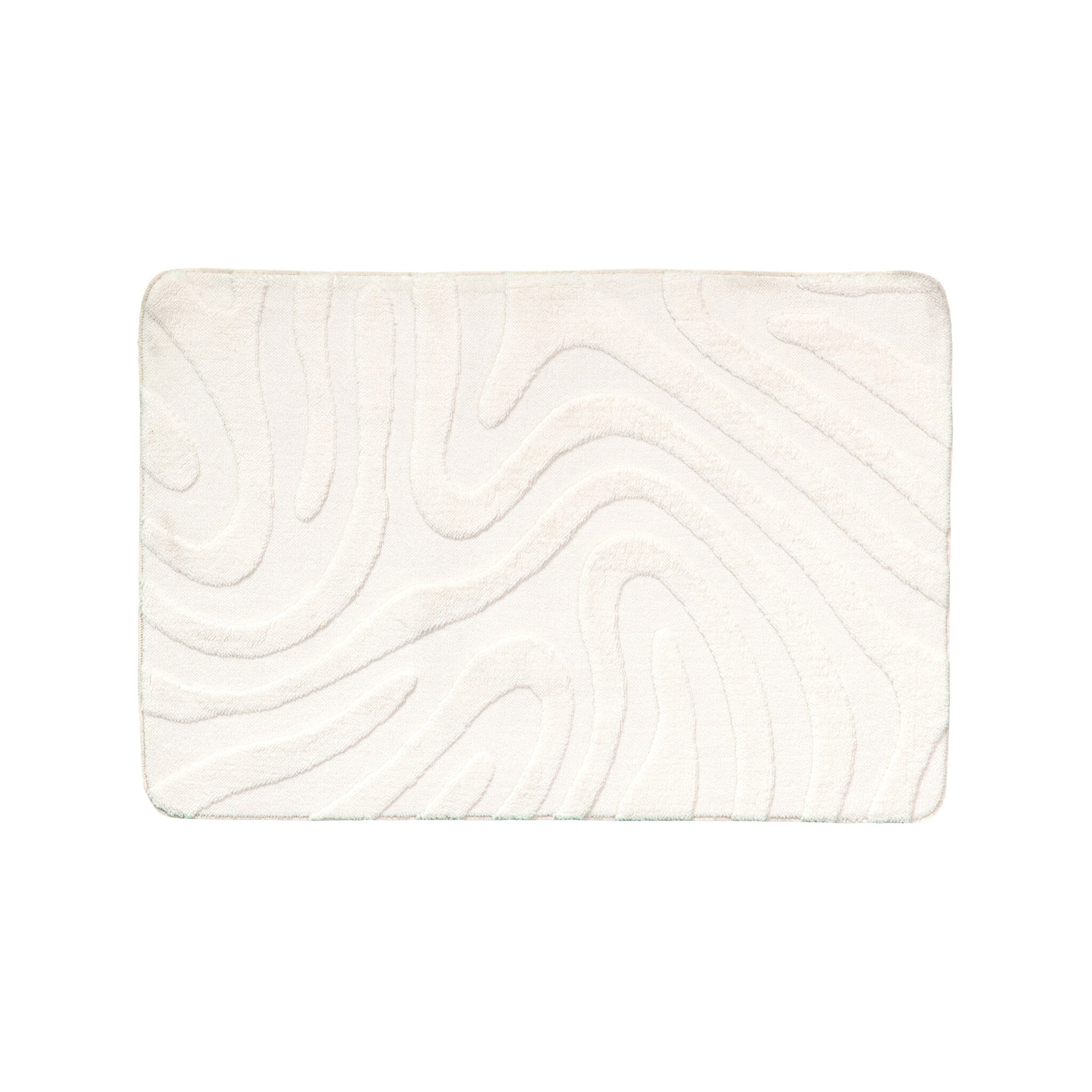 Bathroom Rug - Cassie Shapes White