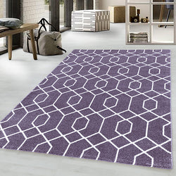 Retro floor rug - Stencil Purple/White