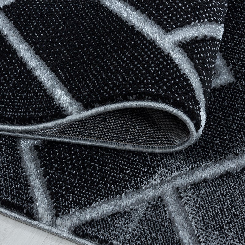 Modern floor rug - Marble Pattern Anthracite/Silver