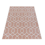 Retro floor rug - Stencil Pattern Pink/White