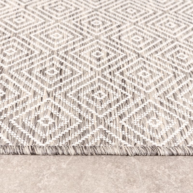 Square Outdoor Rug - Summer Tile Light Grey