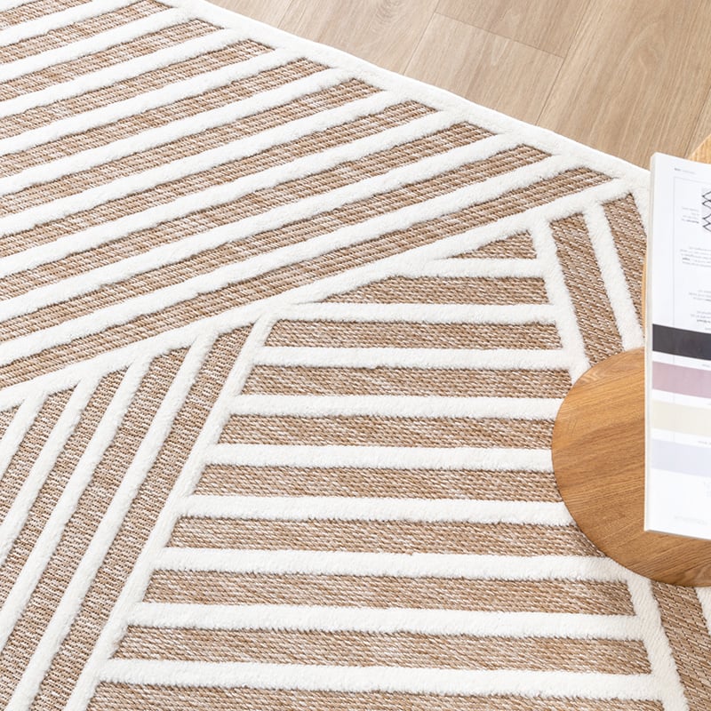 Modern Rug - Nori Lines White/Taupe