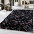 Modern floor rug - Marble Square Anthracite/Brown