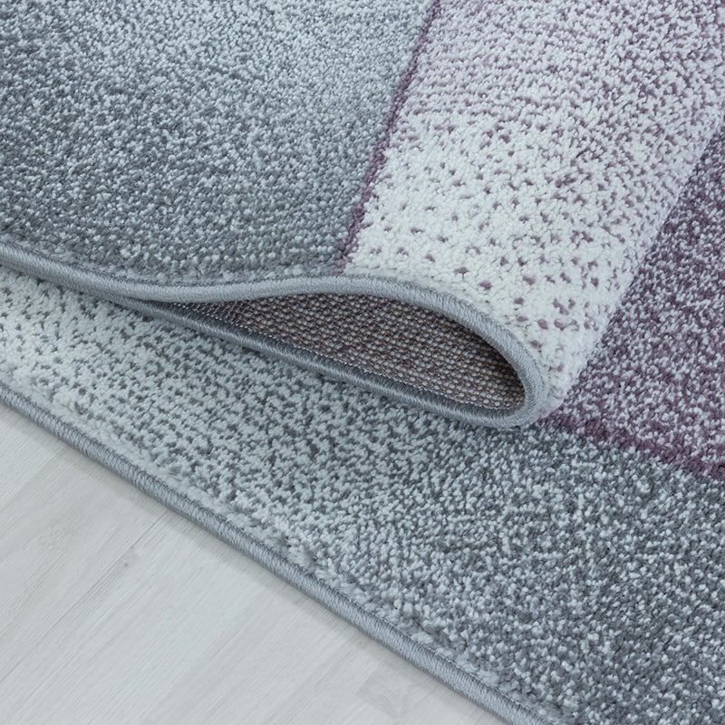 Low-pile Floor Rug - Smoothly Design Purple/Grey