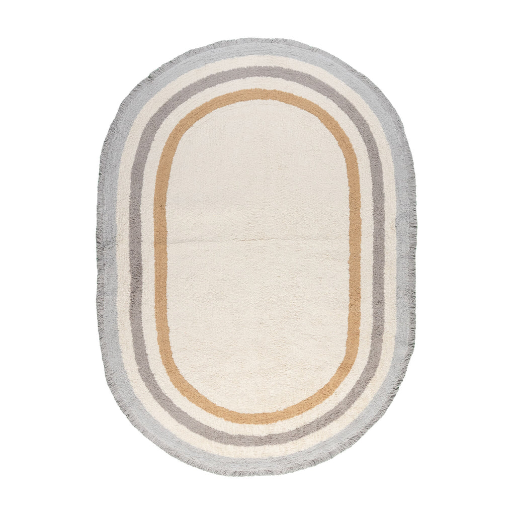 Oval washable children's rug - Milo Grey