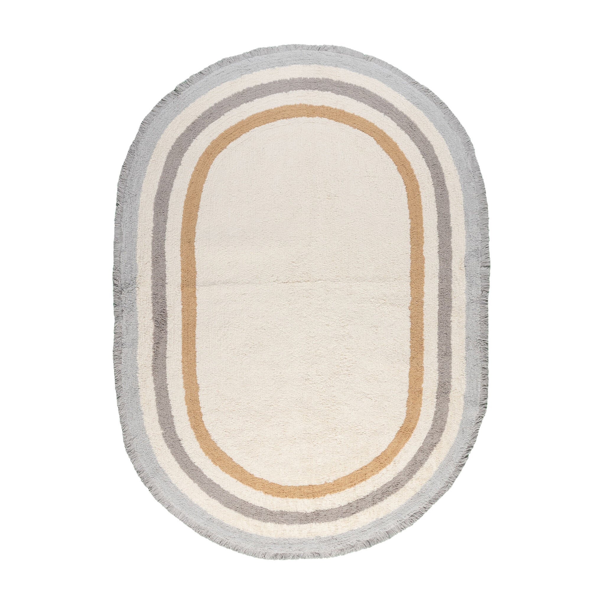 Oval washable children's rug - Milo Grey