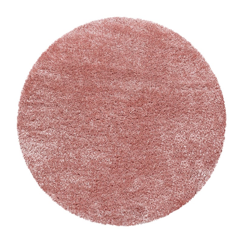 Round High-Pile Floor Rug - Blushy Pink