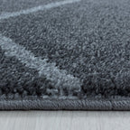 Low-pile floor rug - Smoothly Weave Grey/White