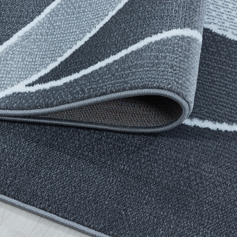 Modern floor rug - Streaky Waves Grey/White