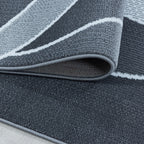 Modern floor rug - Streaky Waves Grey/White
