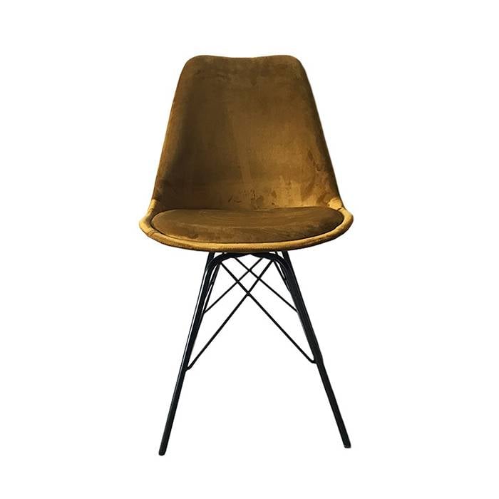 Velvet Chair - Gold/Ochre Yellow