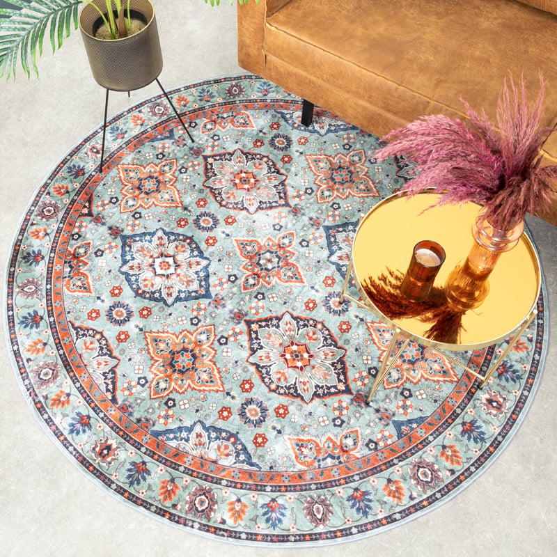 Round Vintage Rug - Imagine Oriental Green