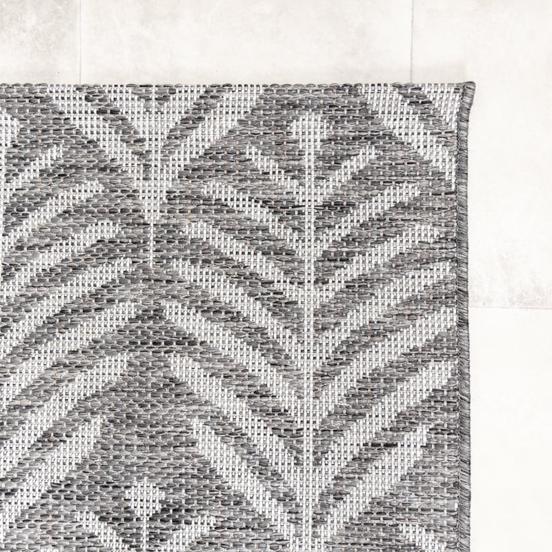 Outdoor Rug - Summer Leaves Grey