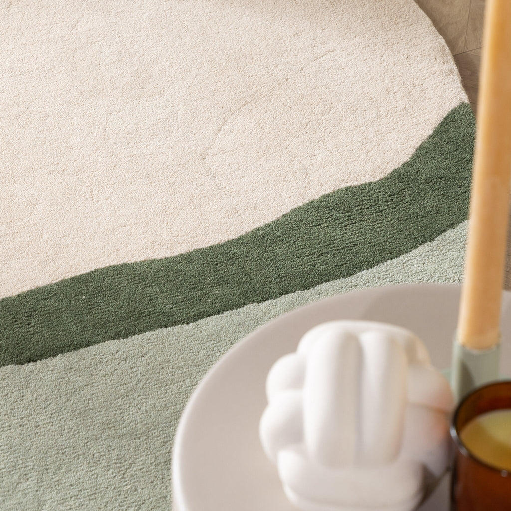 Round Wool Rug – Vienna Green