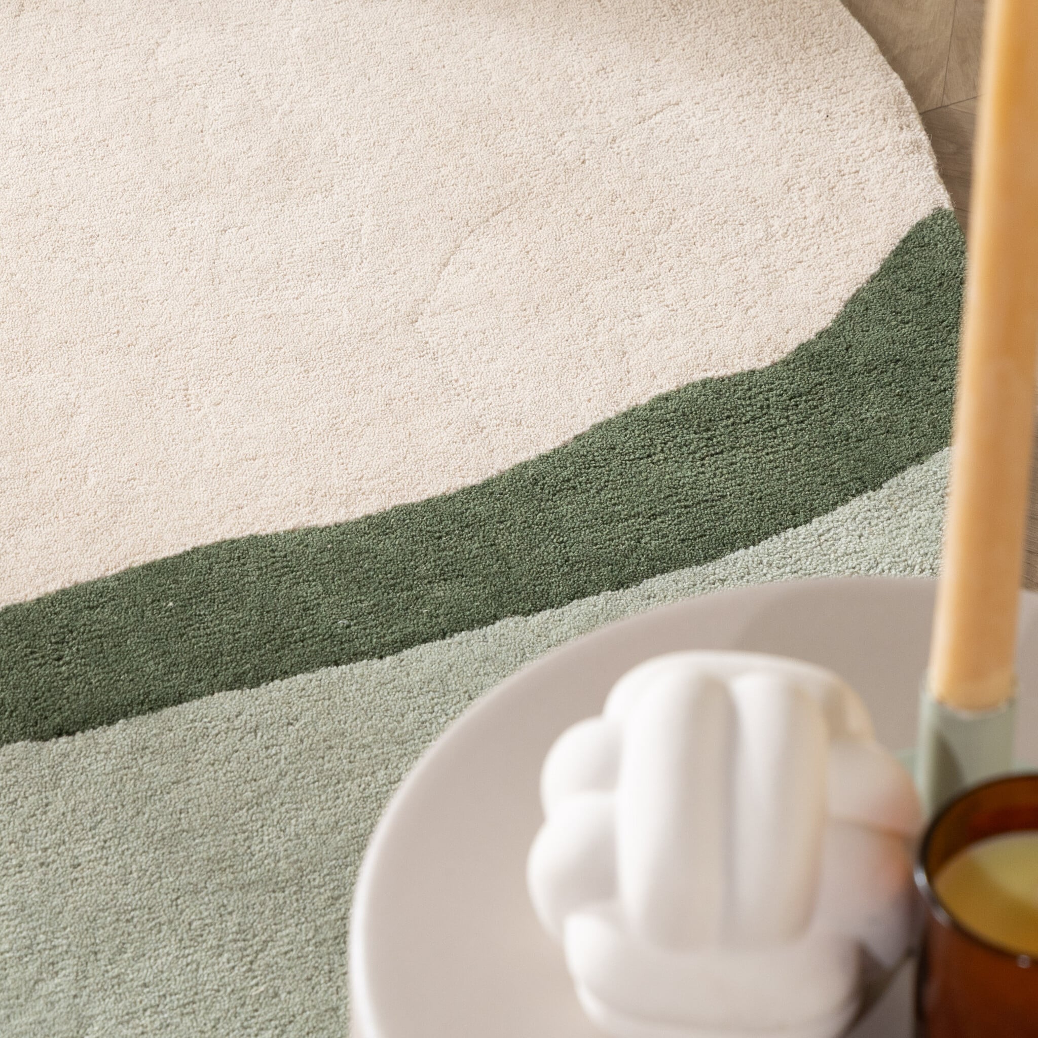 Round Wool Rug – Vienna Green