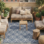 Geometric Outdoor Rug – Faro Ripple Blue