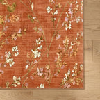 Washable rug - Misty Floral Terracotta