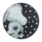 Round Children's Floor Rug - Fleurtje Dragon Blue