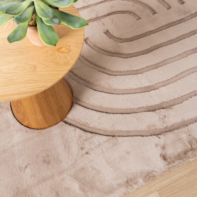 Soft High Pile Rug - Carvy Curves Taupe