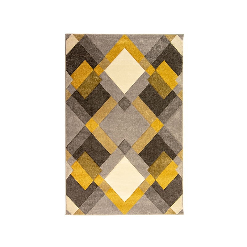 Modern Floor Rug - Hando Nimbus Grey/Ochre Yellow