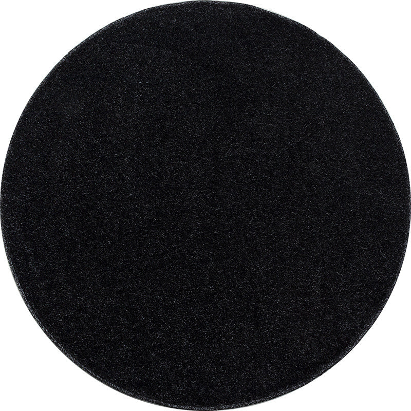 Round low-pile floor rug - Asa Anthracite