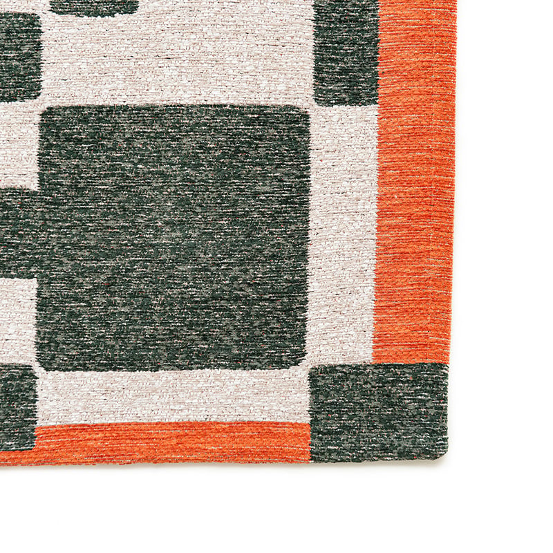 Retro floor rug - Chess Deep Green 9339