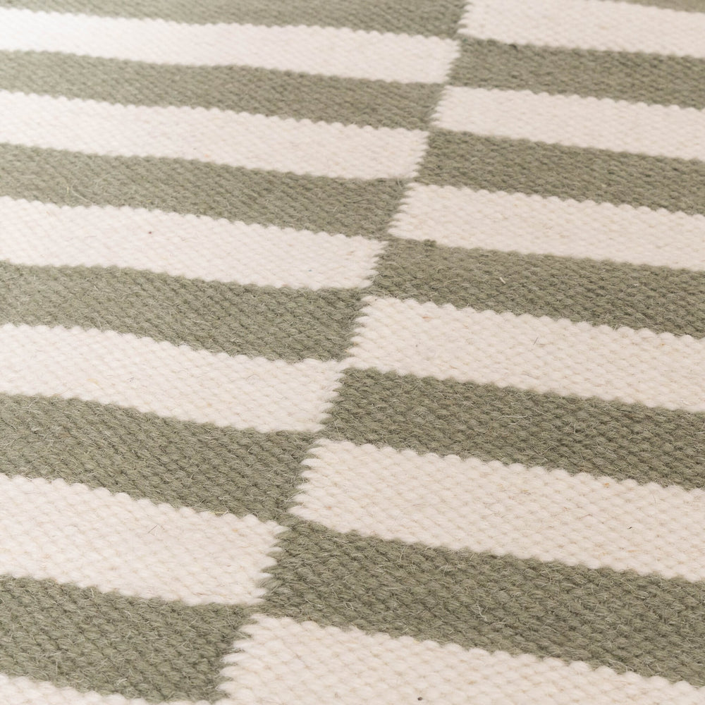 Striped Modern Rug - Dazzle Blocks Green/White
