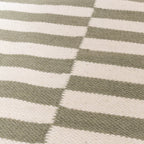 Striped Modern Rug - Dazzle Blocks Green/White