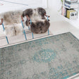 Vintage floor rug - Fading World Jade Oyster 8259