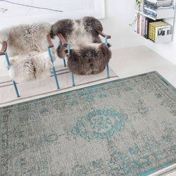 Vintage floor rug - Fading World Jade Oyster 8259