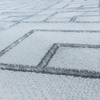 Modern Floor Rug - Marble Pattern Grey/Silver