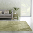 Modern Area Rug - Solacio Leaves Olive Green