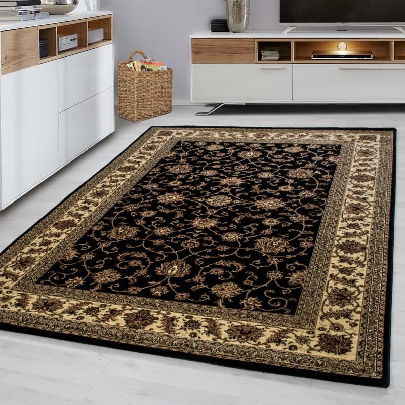 Oriental Floor Rug - Marrakesh Black 210