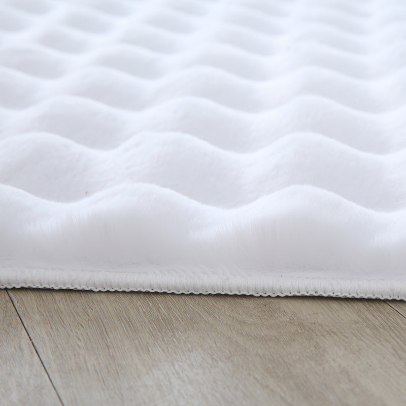 Soft high-pile floor rug - Ambrey 3D White