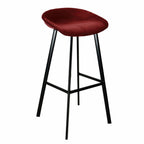 Velvet Bar Stool - Red