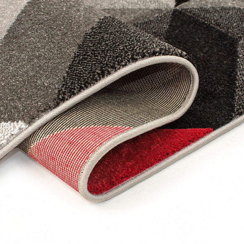 Modern floor rug - Hando Arora Grey/Red