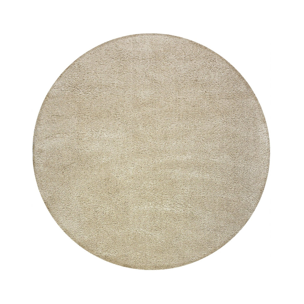 Round shaggy floor rug - Farenzo Beige