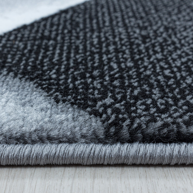Modern Floor Rug - Streaky Design Black