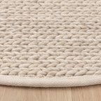 Round Wool Rug - Twist Beige