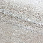 Round High-Pile Rug - Blushy Creme/White