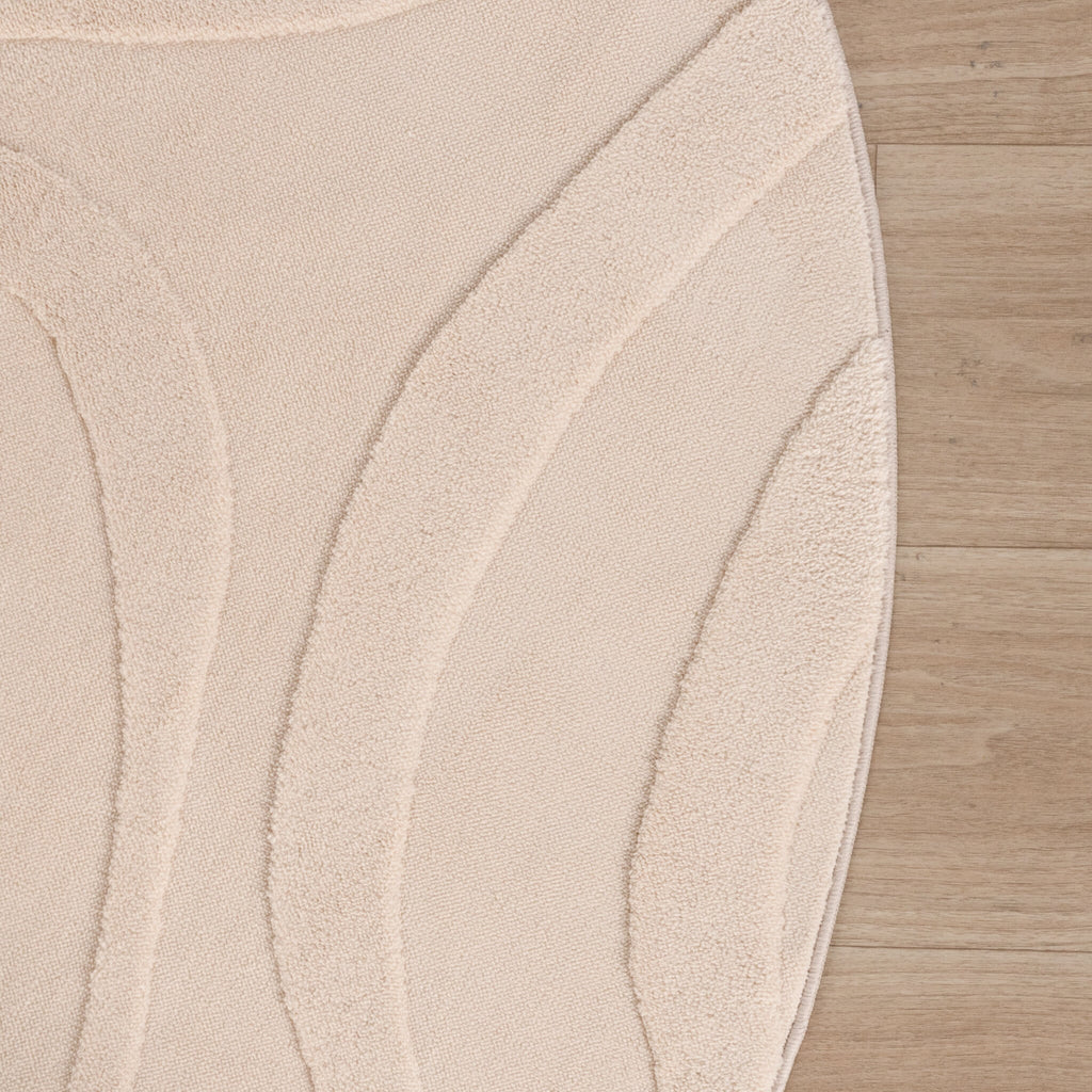 Round Scandinavian Rug - Charm Shapes Beige