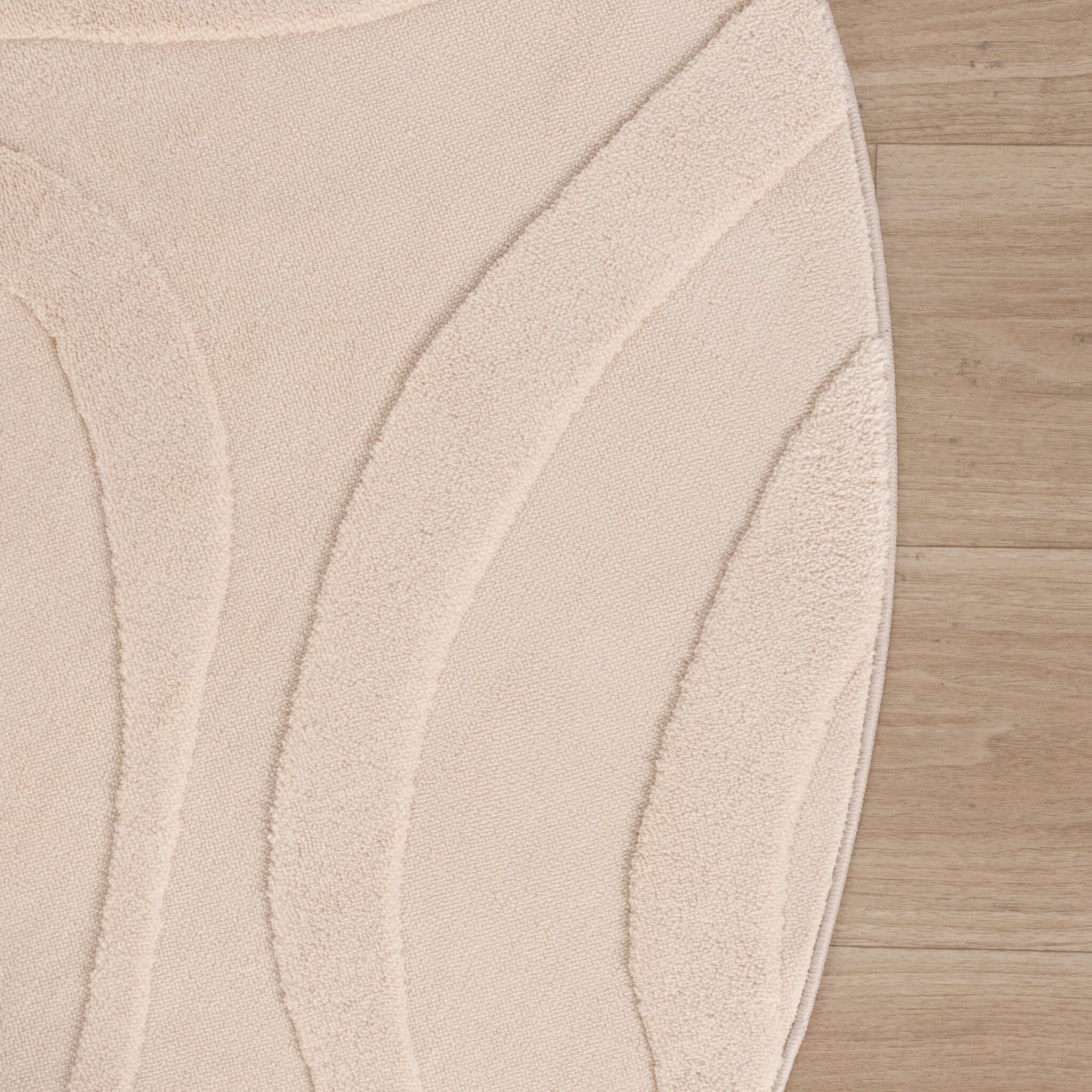 Round Scandinavian Rug - Charm Shapes Beige