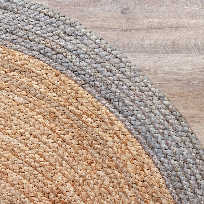 Jute Rug - Fair Round Natural/Grey