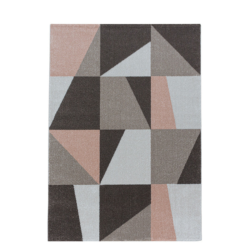 Retro floor rug - Stencil Box Pink/Brown