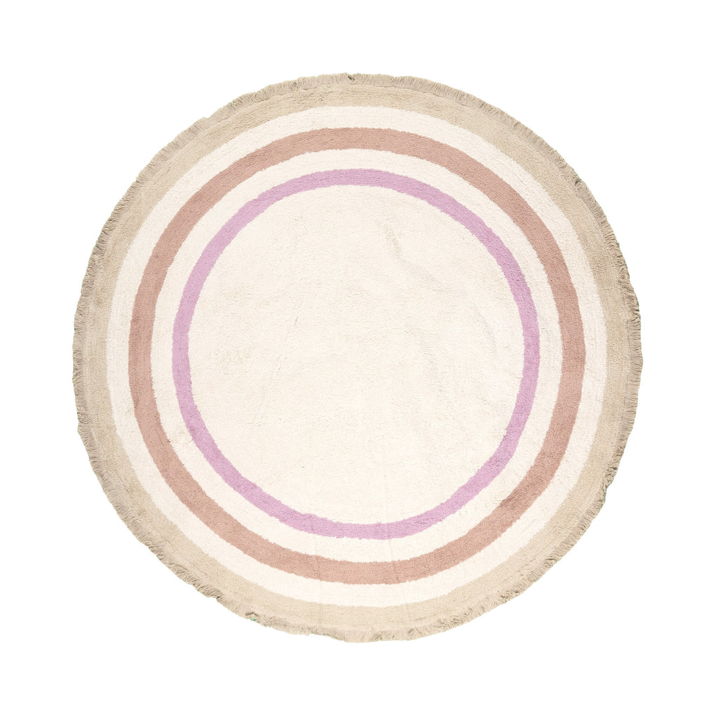 Round washable kids rug - Milo Pink