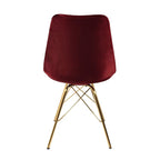 Velvet Chair Red - Gold Frame