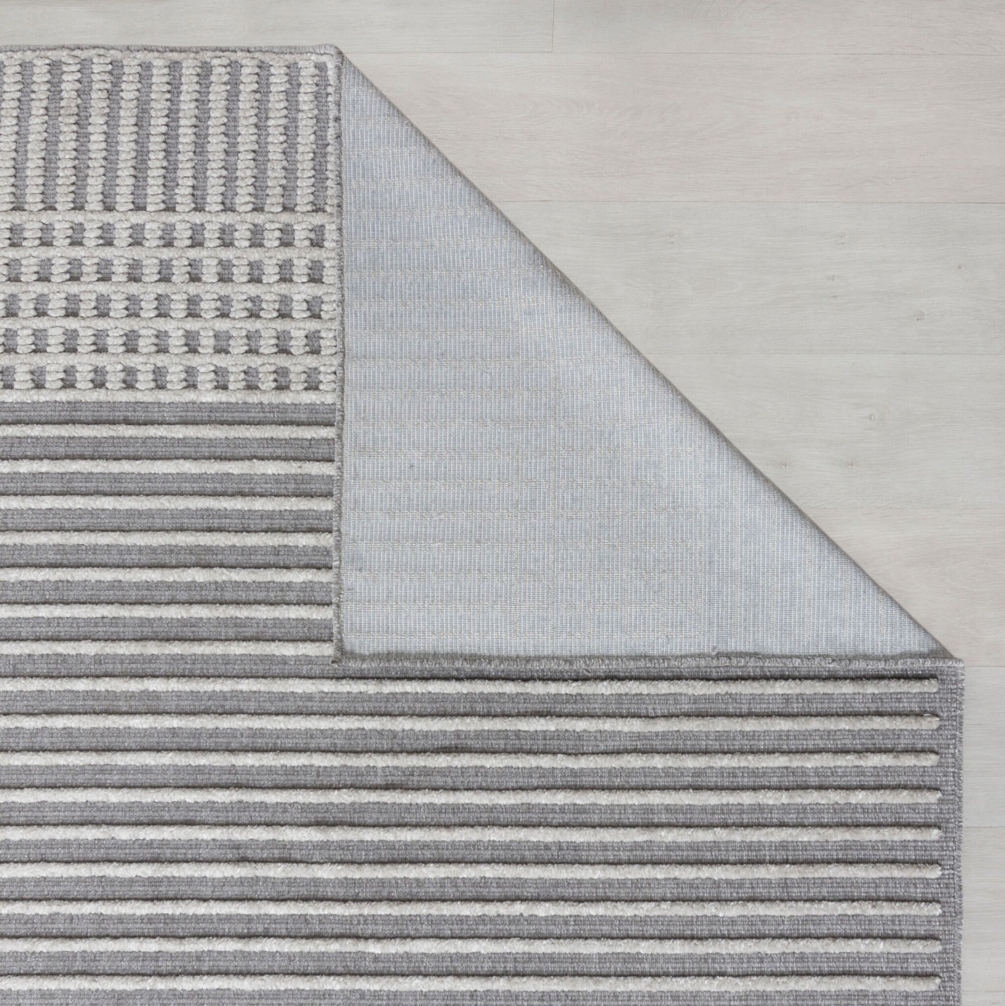 Washable floor rug - Elto Stripe Grey