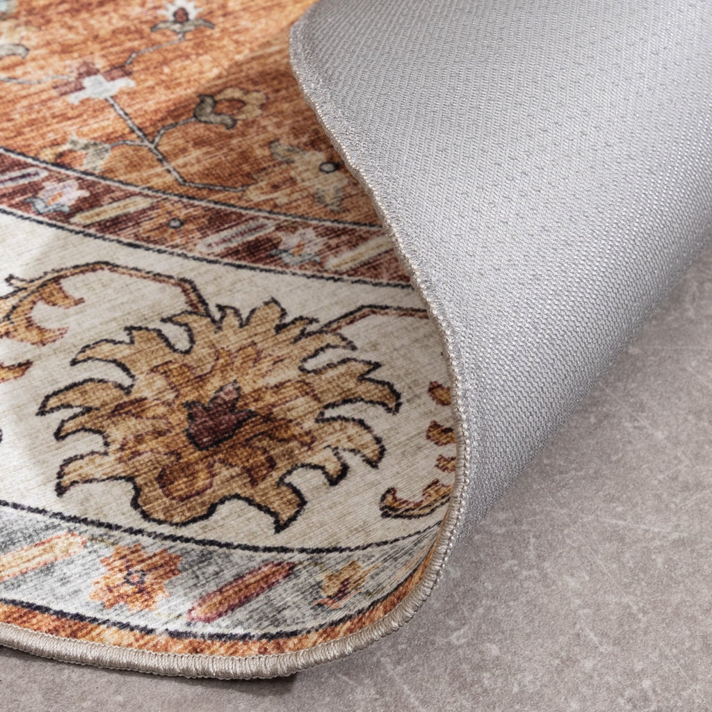 Round Vintage Outdoor Rug - Santo Medallion Terra