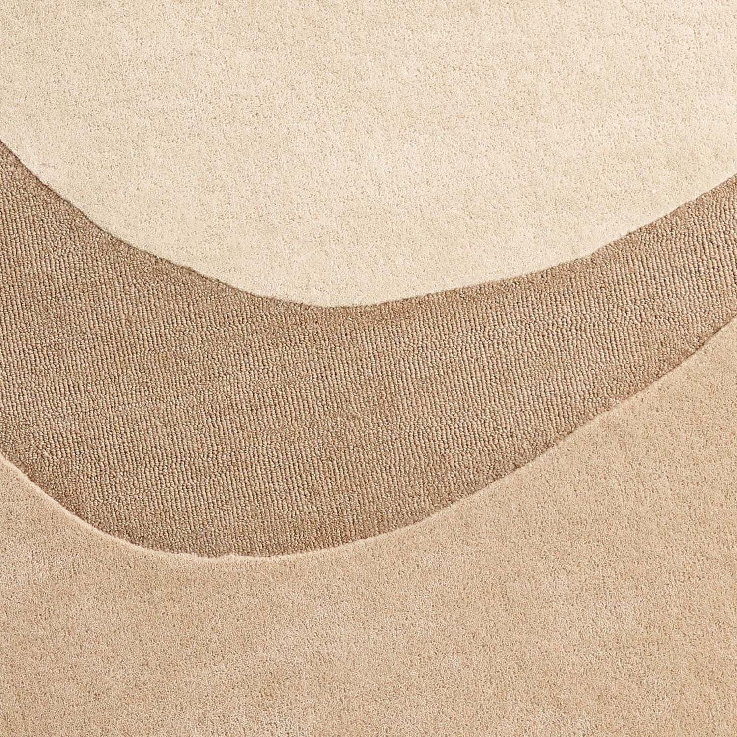 Round wool floor rug - Organix Beige/Cream 210