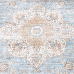 Indoor Outdoor Rug - Kairo Medallion Light Blue/Cream